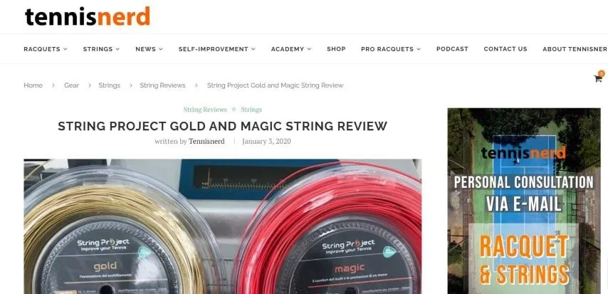 Recensione String Project Gold e Magic su tennisnerd.net